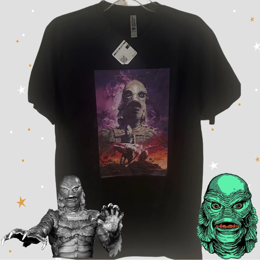 NEW Next Level Apparel Black Tee with Mythical Creature Design “RARE” - Picture 2 of 11